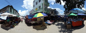 ミャンマー旅行、Muse(ムセ、ミューズ、木姐)観光編＠屋台街のパノラマ風景。HX9Vで撮影