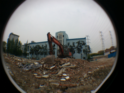 上海観光旅行記＠場中路、壊された建物とショベルカー