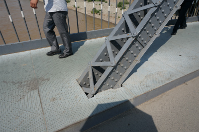中国旅行記＠蘭州観光、中山橋（黄河第一橋・鉄橋）の橋桁