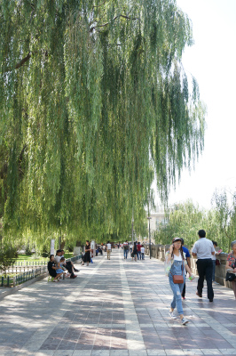 中国旅行記＠蘭州観光、中山橋（黄河第一橋・鉄橋）、黄河の河岸
